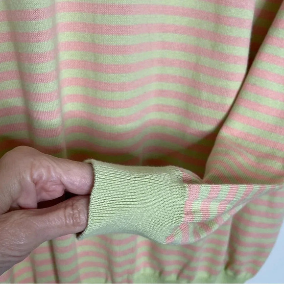 Paul Stuart Cotton Striped Crewneck Sweater luxury preppy layers ultra soft - Picture 3 of 9